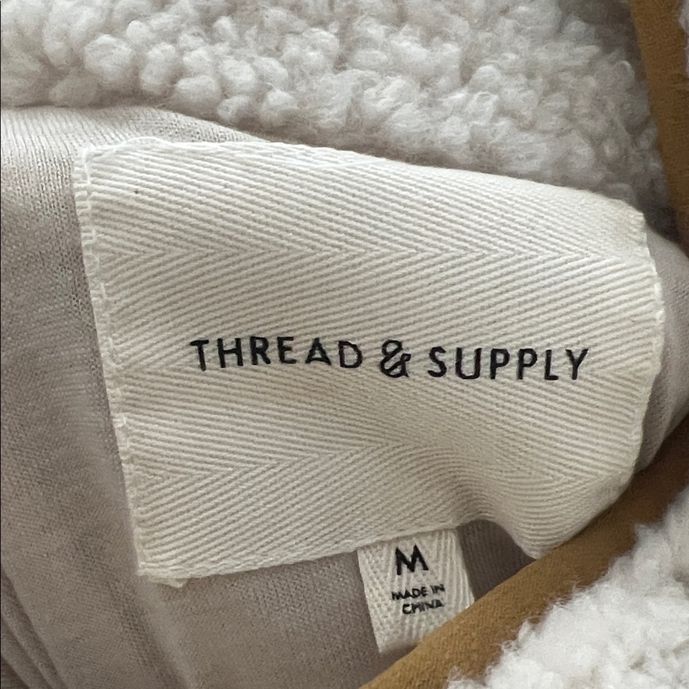 Thread & Supply White Teddy Jacket Medium - image 3